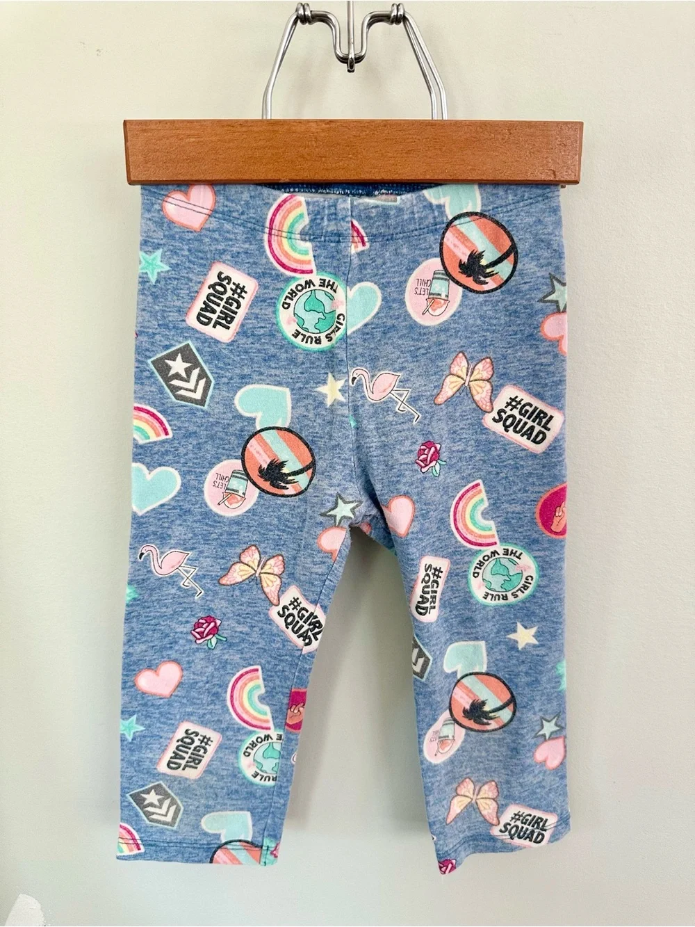 The Children’s Place Girls Blue Sticker Print Capri Leggings 4T #GirlSquad